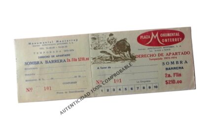 Boleto Vintage (abono) Para La Monumental Monterrey 1973 - Image 3