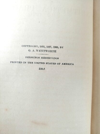 LIBRO ESCOLAR ANTIGUO.  ARITMETICA PRACTICA WENTWORTH 1900 CNC - Image 5