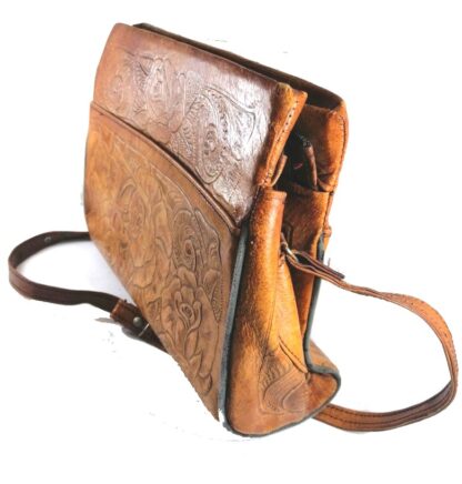 BOLSO VINTAGE ESTILO BANDOLERA. CUERO HECHO A MANO AÑOS 70s /4 - Image 7