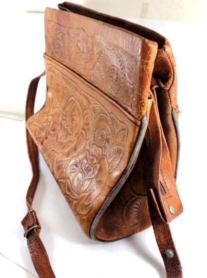 BOLSO VINTAGE ESTILO BANDOLERA. CUERO HECHO A MANO AÑOS 70s /4 - Image 8