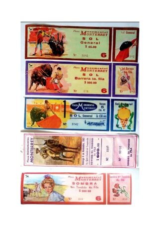 5 Boletos De Corridas De Toros, Monumental Monterrey Años 80s