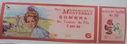 5 Boletos De Corridas De Toros, Monumental Monterrey Años 80s - Image 6