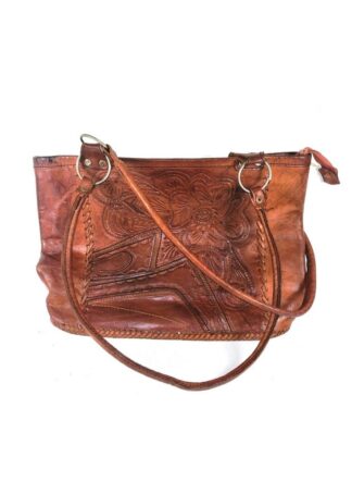BOLSO VINTAGE ESTILO BANDOLERA. PIEL HECHO A MANO AÑOS 70s