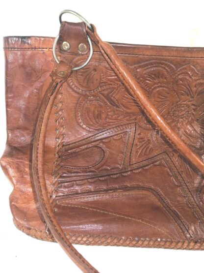 BOLSO VINTAGE ESTILO BANDOLERA. PIEL HECHO A MANO AÑOS 70s - Image 5