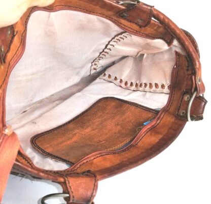 BOLSO VINTAGE ESTILO BANDOLERA. PIEL HECHO A MANO AÑOS 70s - Image 9