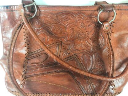 BOLSO VINTAGE ESTILO BANDOLERA. PIEL HECHO A MANO AÑOS 70s - Image 10