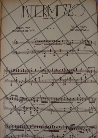 PARTITURA ANTIGUA INEDITA 1937 DE: ARTURO DAVILA
