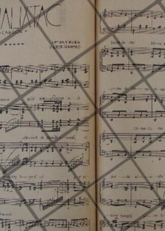 PARTITURA ANTIGUA INEDITA 1937 VICTOR CORDERO AURRECOECHEA / CHIMALIXTAC
