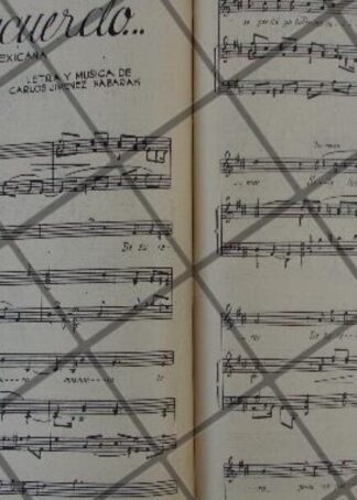 PARTITURA ANTIGUA INEDITA CARLOS JIMENEZ NAVARAK 1937