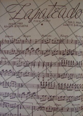 PARTITURA ANTIGUA INEDITA 1939 DE AGUSTIN BARANDA /ZAPATEANDO