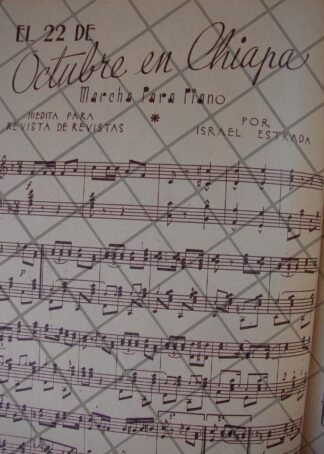 PARTITURA ANTIGUA INEDITA 1939 DE ISRAEL ESTRADA. O.E.C.