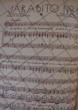 PARTITURA ANTIGUA INEDITA 1939 DE AGUSTIN BARANDA /JARABITO No 1