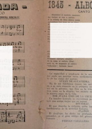 PARTITURA ANTIGUA CANTO MASONICO 1945 FRANCISCO HERRERA GZZ