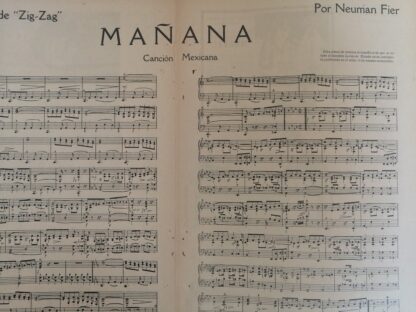 PARTITURA ANTIGUA INEDITA CON ERROR. MANYANA /NEUMAN FIER 1920 - Image 2