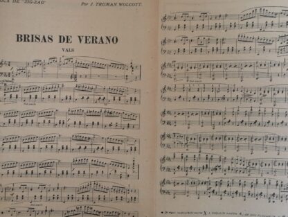 PARTITURA ANTIGUA. TRUMAN WOLCOTT 1920 BRISAS DE VERANO
