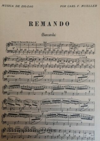 PARTITURA ANTIGUA. CARL FRANK MUELLER. 1920 REMANDO