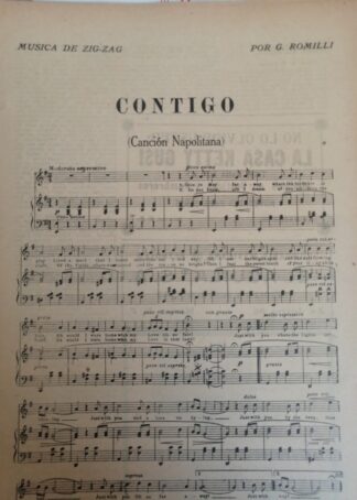 PARTITURA ANTIGUA. GIOVANNI ROMILLI. 1920 CONTIGO