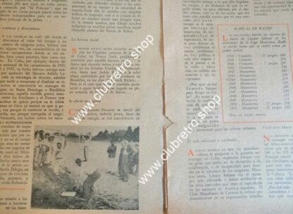 AFICHE RETRO REPORTAJE SOBRE LAZARO SALAZAR 1958 BEISBOL - Image 2