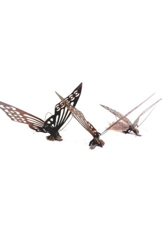 3 Mariposas Decorativas Antiguas Laton Años 50s