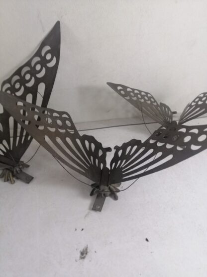 3 Mariposas Decorativas Antiguas Laton Años 50s - Image 7