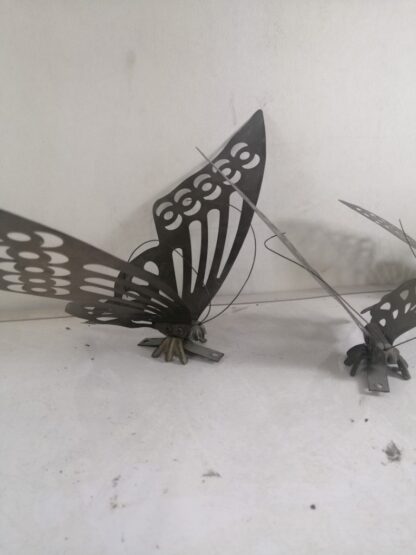 3 Mariposas Decorativas Antiguas Laton Años 50s - Image 5