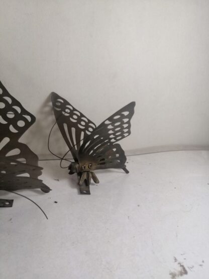 3 Mariposas Decorativas Antiguas Laton Años 50s - Image 3