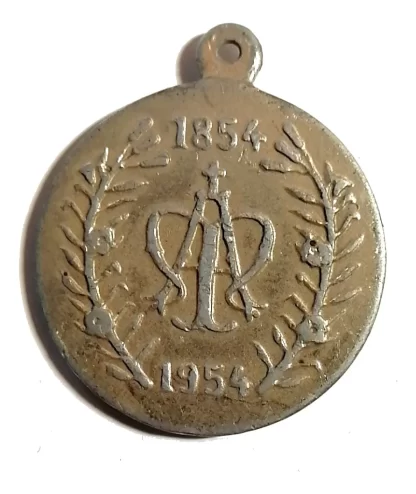 Medalla Religiosa Antigua 1954 Centenario. Orden de Hijas de María Inmaculada - Image 4