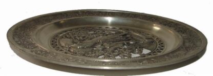 Hermoso Plato Decorativo Sks De Zinc, Aleman, Años 60s - Image 3