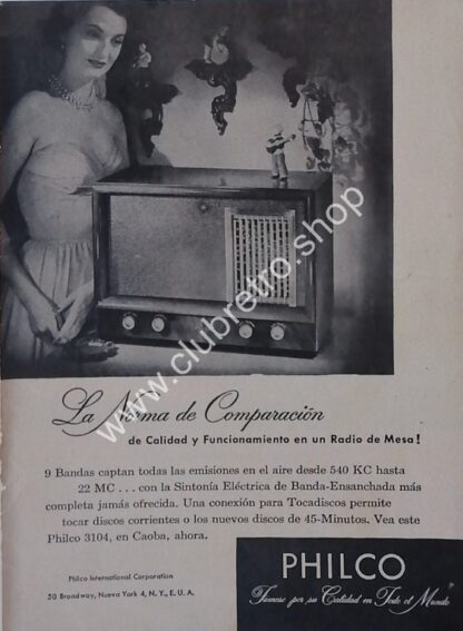 CARTEL ANTIGUO ORIGINAL. RADIO PHILCO 1940s /12