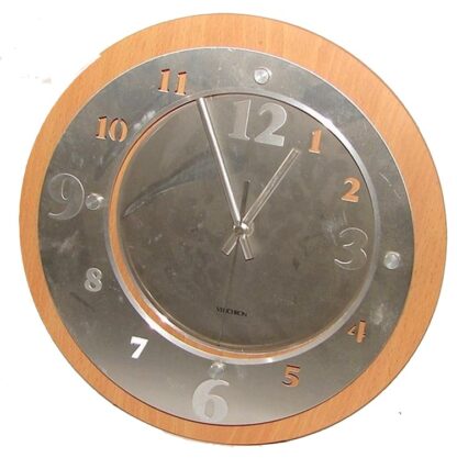Reloj Vintage Pop De Diseñador, Verichron, Años 90s Acero y madera - Image 8
