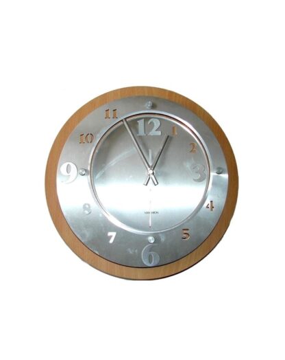 Reloj Vintage Pop De Diseñador, Verichron, Años 90s Acero y madera