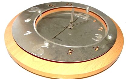 Reloj Vintage Pop De Diseñador, Verichron, Años 90s Acero y madera - Image 6