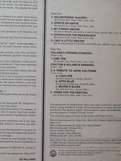 DISCO LP RETRO. ROLAND KIRK, VOLUNTEERED SLAVERY 1969 - Image 5