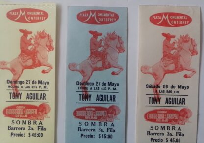 3 Antiguas Entradas Para Tony Aguilar Monumental Monterey 1986 - Image 3