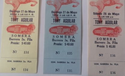 3 Antiguas Entradas Para Tony Aguilar Monumental Monterey 1986 - Image 4