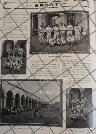 AFICHE ANTIGUO EQUIPO DE BEISBOL MASCARONES 1910