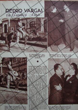 AFICHE ANTIGUO PEDRO VARGAS Y JUAN ARVIZU EN ARGENTINA 1937