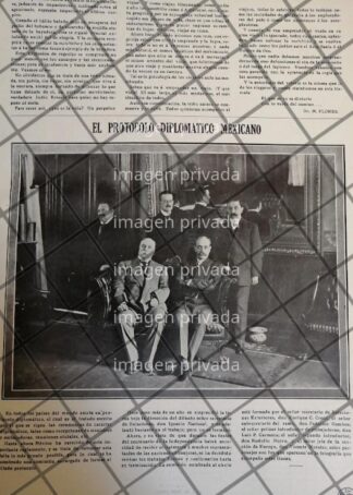AFICHE ANTIGUO CUERPO DIPLOMATICO MEXICANO 1910