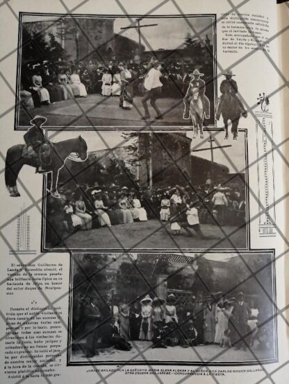 AFICHE ANTIGUO. CHARROS HACIENDA DE JALPA EDMEX 1910 - Image 2