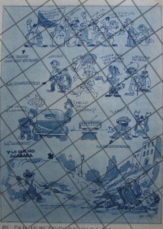 TIRA COMICA ANTIGUA DE ANGEL ZAMARRIPA 1936 EL PAN
