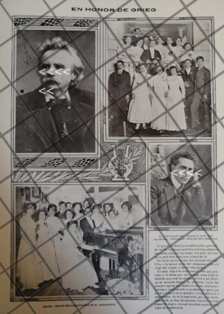 AFICHE ANTIGUO PIANISTA CARLOS DEL CASTILLO Y ALUMNOS 1910