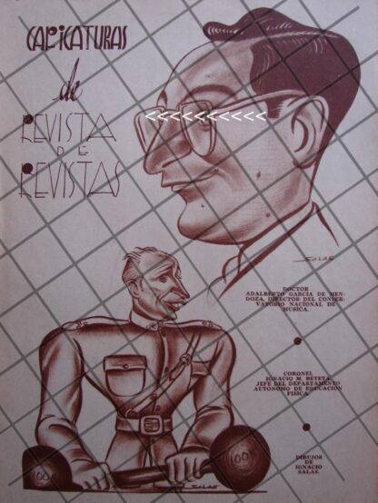 CARICATURA ANTIGUA ADALBERTO GARCIA DE MENDOZA 1939