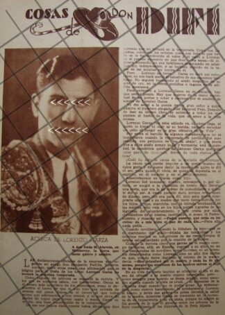 AFICHE ANTIGUO CARTA DE LORENZO GARZA A JESUS ALARCON 1938