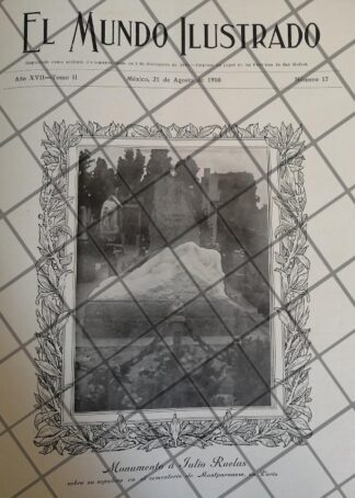 PORTADA ANTIGUA 1910 MONUMENTO A JULIO RUELAS EN PARIS