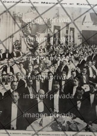 GRABADO ANTIGUO COMUNIDAD MEXICANA EN NEW YORK 1910