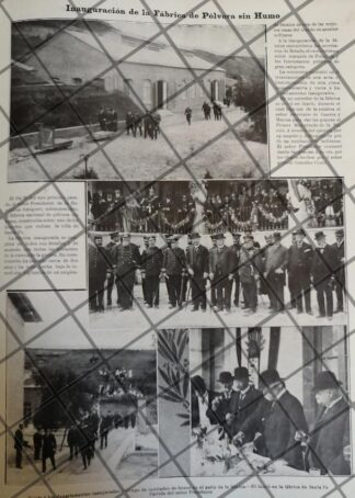 AFICHE ANTIGUO PORFIRIO DIAZ INAUGURA FABRICA DE POLVORA