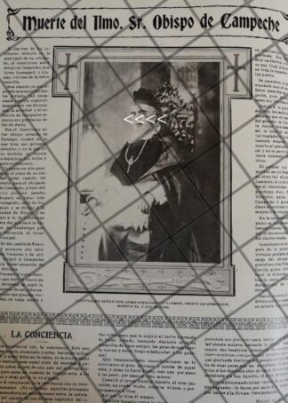 AFICHE MUERE OBISPO. JAIME ANESAGASTI LLAMAS 1910