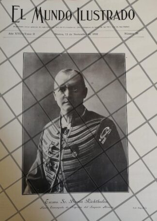 PORTADA ANTIGUA 1910 BARON RITCHTOFEN EN MEXICO