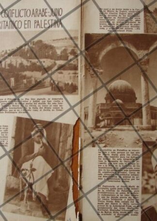 AFICHE ANTIGUO EL CONFLICTO PALESTINO ISRAELI 1938