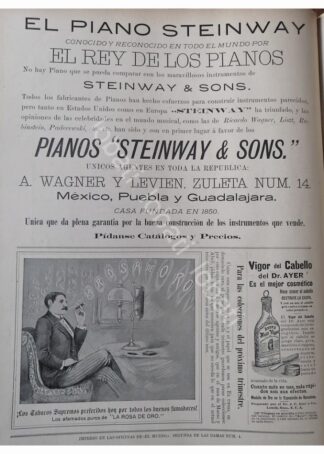 CARTEL PUBLICITARIO ANTIGUO, WAGNER Y LEVIEN Y MAS 1896